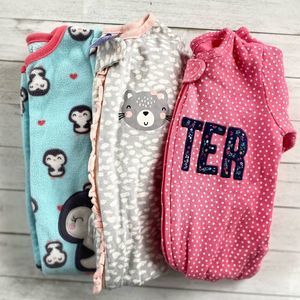 Bundle of 6M Baby Girl Footed Sleepers